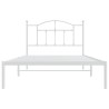 Cadre de lit métal sans matelas et tête de lit blanc 107x203 cm 