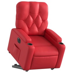 Fauteuil inclinable électrique rouge similicuir 