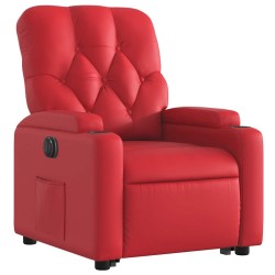 Fauteuil inclinable électrique rouge similicuir 