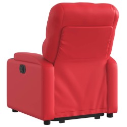 Fauteuil inclinable électrique rouge similicuir 