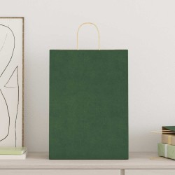 Sacs en papier 250 pcs avec poignées vert 32x17x44 cm 