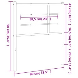Tête de lit métal blanc 75 cm 