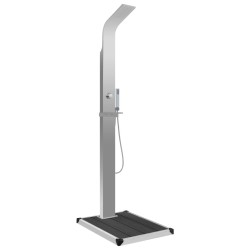 Douche d'extérieur avec receveur de douche WPC Acier inoxydable 