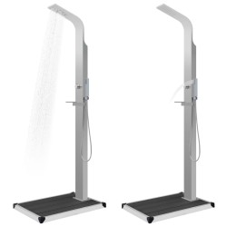 Douche d'extérieur avec receveur de douche WPC Acier inoxydable 