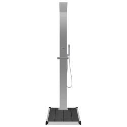 Douche d'extérieur avec receveur de douche WPC Acier inoxydable 