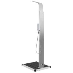 Douche d'extérieur avec receveur de douche WPC Acier inoxydable 