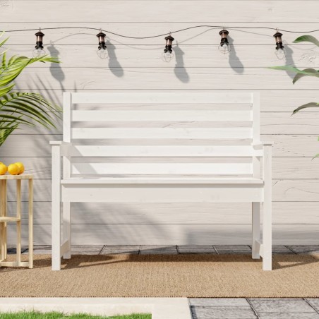 Banc de jardin blanc 109x48x91,5 cm bois massif de pin 