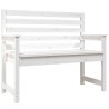 Banc de jardin blanc 109x48x91,5 cm bois massif de pin 