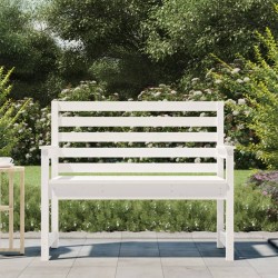 Banc de jardin blanc 109x48x91,5 cm bois massif de pin 