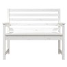 Banc de jardin blanc 109x48x91,5 cm bois massif de pin 