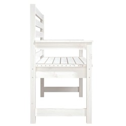 Banc de jardin blanc 109x48x91,5 cm bois massif de pin 