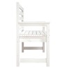Banc de jardin blanc 109x48x91,5 cm bois massif de pin 