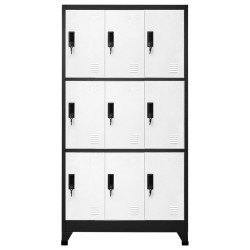 Armoire à casiers Anthracite et blanc 90x45x180 cm Acier 