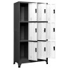 Armoire à casiers Anthracite et blanc 90x45x180 cm Acier 