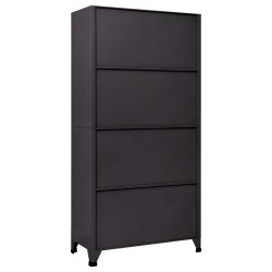 Armoire à casiers Anthracite et blanc 90x45x180 cm Acier 