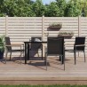 Ensemble à manger de jardin 5 pcs noir textilène et acier 