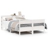 Cadre de lit sans matelas blanc 160x200 cm bois de pin massif 