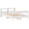 Cadre de lit sans matelas blanc 160x200 cm bois de pin massif 
