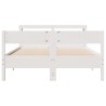 Cadre de lit sans matelas blanc 160x200 cm bois de pin massif 