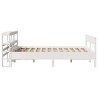 Cadre de lit sans matelas blanc 160x200 cm bois de pin massif 