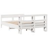 Cadre de lit sans matelas blanc 160x200 cm bois de pin massif 