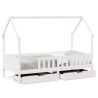 Cadre de lit enfants avec tiroirs sans matelas 90x200 cm bois 