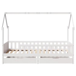 Cadre de lit enfants avec tiroirs sans matelas 90x200 cm bois 