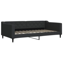 Lit de jour avec matelas noir 100x200 cm tissu 