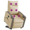 Fauteuil inclinable de massage électrique Crème Tissu 