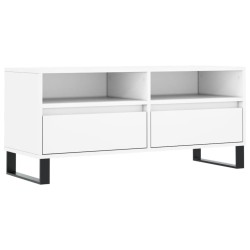 Meuble TV blanc 100x34,5x44,5 cm bois d'ingénierie 