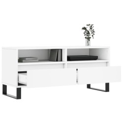 Meuble TV blanc 100x34,5x44,5 cm bois d'ingénierie 