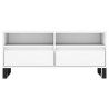 Meuble TV blanc 100x34,5x44,5 cm bois d'ingénierie 