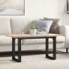 Table basse cadre en O 100x50x45,5 cm bois de pin massif acier 