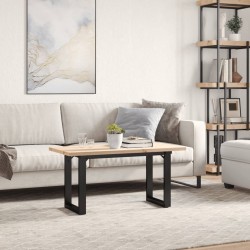 Table basse cadre en O 100x50x45,5 cm bois de pin massif acier 