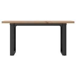 Table basse cadre en O 100x50x45,5 cm bois de pin massif acier 