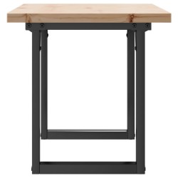 Table basse cadre en O 100x50x45,5 cm bois de pin massif acier 