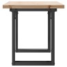 Table basse cadre en O 100x50x45,5 cm bois de pin massif acier 
