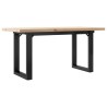 Table basse cadre en O 100x50x45,5 cm bois de pin massif acier 