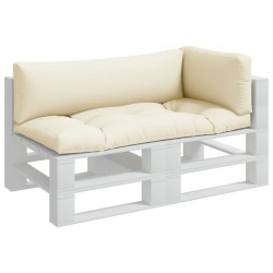 Coussins de palette lot de 3 crème tissu 