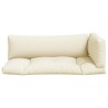 Coussins de palette lot de 3 crème tissu 