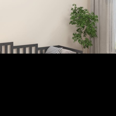 Cadre de lit sans matelas gris 100x200 cm bois massif de pin 