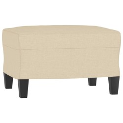 Canapé à 3 places avec repose-pieds Crème 180 cm Tissu 