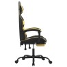 Chaise de jeu pivotante et repose-pied Noir et doré Similicuir 
