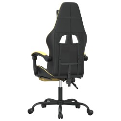 Chaise de jeu pivotante et repose-pied Noir et doré Similicuir 