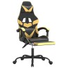 Chaise de jeu pivotante et repose-pied Noir et doré Similicuir 