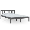 Cadre de lit sans matelas gris bois massif 120x200 cm 