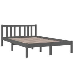 Cadre de lit sans matelas gris bois massif 120x200 cm 