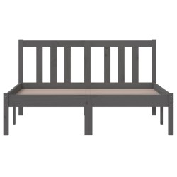 Cadre de lit sans matelas gris bois massif 120x200 cm 
