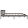 Cadre de lit sans matelas gris bois massif 120x200 cm 