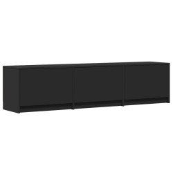 Meuble TV avec LED noir 165x34x40 cm bois d'ingénierie 
